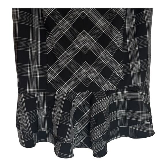 Vtg Express Design Studio Women's Black White Plaid Pencil  90s Skirt 6 Medium - Picture 5 of 9